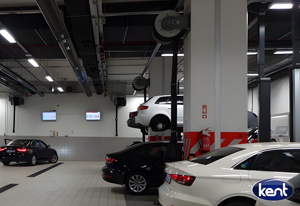 Yağlama ekipmanları ile donatılmış servis katı